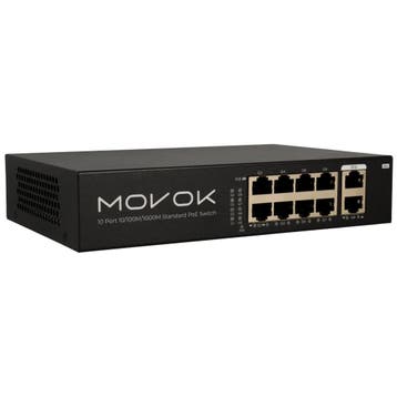 Movok 10 Poorts PoE Switch, Gigabit, 100m PoE, Computers en Software, Netwerk switches, Ophalen of Verzenden, Nieuw