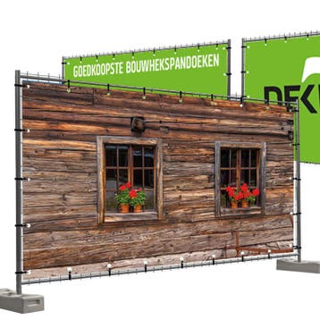 Bouwhekdoeken Blokhut met ramen 335x174 cm, Nieuw