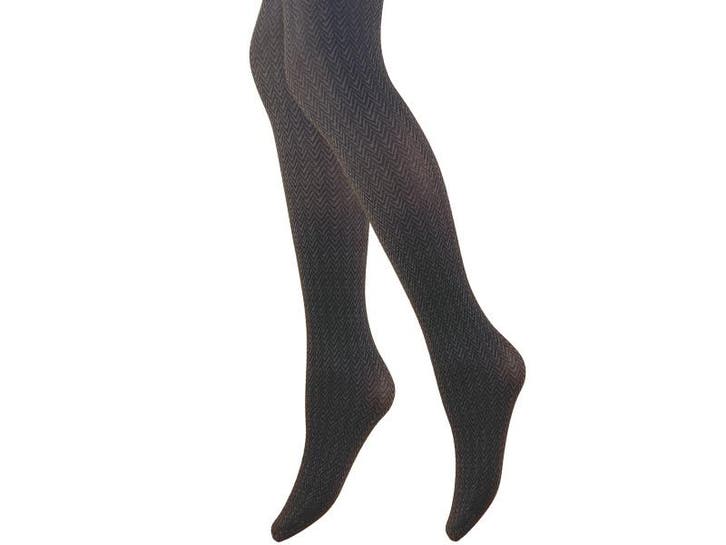 Panty - Zigzag Motief - 60 Den - Zwart/Mokka, Kleding | Dames, Leggings, Maillots en Panty's, Verzenden
