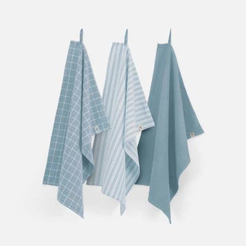 Walra Keukenset Dry w. Cubes Uni, Stripes &amp; Blocks Jeans, Verzenden, Nieuw