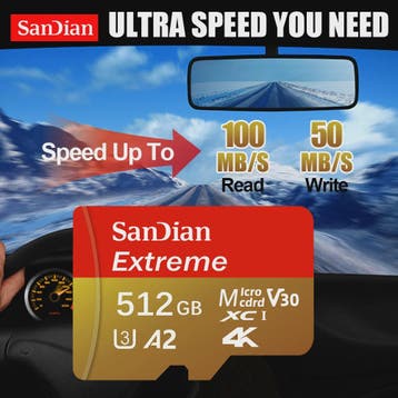 SanDian Extreme Micro SD Kaart - Hoge Snelheid UHS-I U3 V30, Verzenden, Nieuw