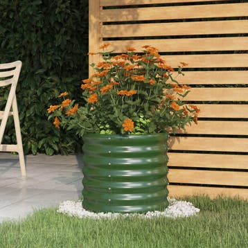 vidaXL Plantenbak 40x40x36 cm gegalvaniseerd staal groen, Verzenden, Minder dan 60 cm, Nieuw, Metaal