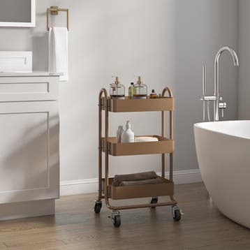 [en.casa] Keukentrolley Pyhäntä met 3 manden 78,5x46x35 cm l, Verzenden