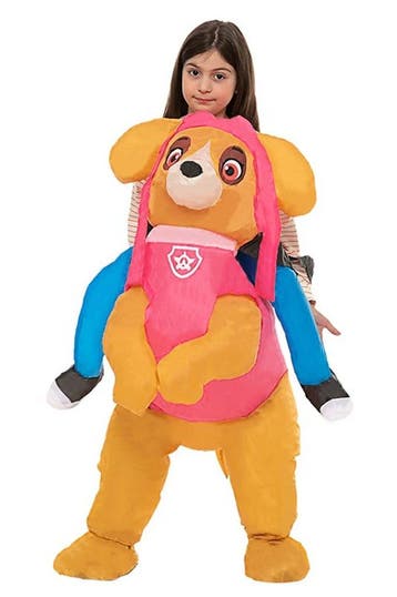 KIMU® Opblaas Kostuum Kinderen Patrol Paw Zittend Op Roze Ho, Ophalen of Verzenden, Nieuw