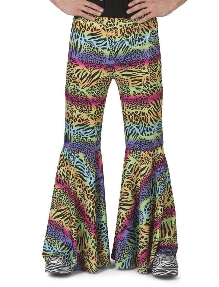Neon Hippie Broek Met Dierenprint Man, Kleding | Heren, Carnavalskleding en Feestkleding, Nieuw, Ophalen of Verzenden