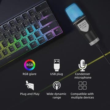 Professionele USB Condensator Microfoon voor Gaming, Streami, Muziek en Instrumenten, Verzenden, Nieuw