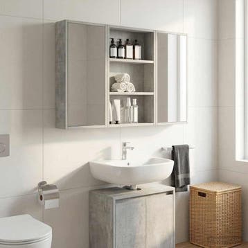 vidaXL Badkamer wandkast met plank Beton Grijs 40 x 10 x, Verzenden, Nieuw