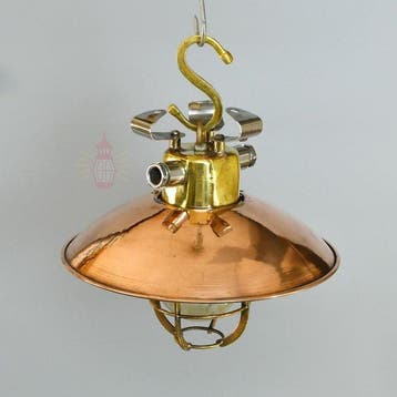 Wandlamp - Messing, Glas - Industrieel kooi-lamp