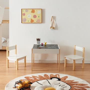 Kindertafel met 2 kinderstoelen Smedjebacken naturel wit en, Verzenden