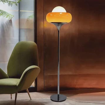 Retro Bauhaus Glas Plafondlamp Oranje Rood - Sfeervolle Verl, Huis en Inrichting, Verzenden, Nieuw