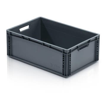 Stapelbak, 600x400x220 mm, euronorm, grijs pp, nieuw, Zakelijke goederen, Kantoor en Winkelinrichting | Magazijn, Stelling en Opslag