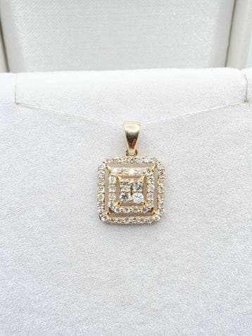 Zonder minimumprijs - Hanger - 14 karaat Geel goud - 0.60ct., Sieraden, Tassen en Uiterlijk