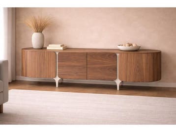 Veiling - Tv dressoir Walnoot - 200cm - Notenhout bruin - cr, Huis en Inrichting, Kasten | Dressoirs, Nieuw