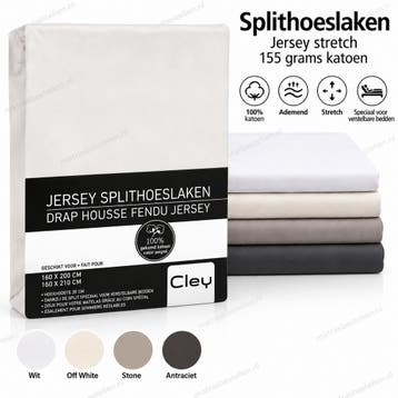 TOPPER Split jersey hoeslaken,zware kwaliteit - 180/200 ,, Verzenden, Wit, Overige typen, Nieuw