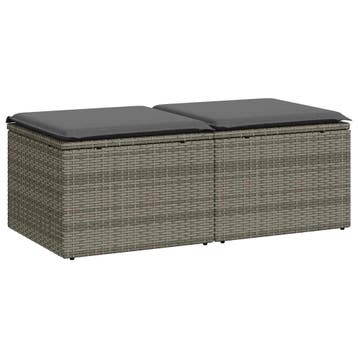 vidaXL 2-delige Loungeset met kussens poly rattan acacia, Verzenden, Nieuw, Loungeset
