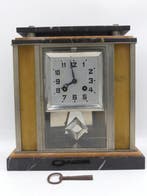 Tafelklok - Art Deco Marmer, Metaal - 1930-1940