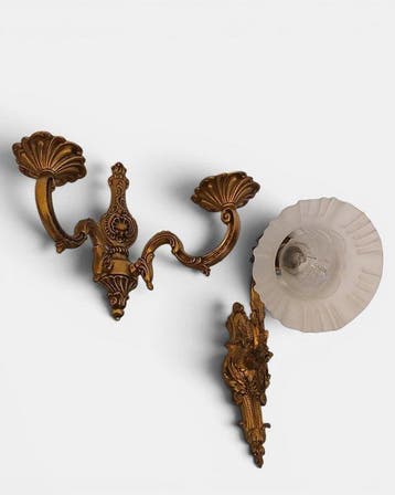 Wandkandelaar - Verguld brons - Wandlamp van verguld brons, Antiek en Kunst