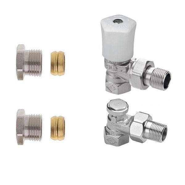 Aansluitset haaks 15mm open/dicht, Doe-het-zelf en Verbouw, Verwarming en Radiatoren, Verzenden