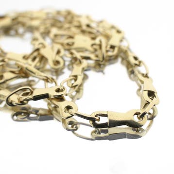 Gouden fantasieschakel ketting, Ophalen of Verzenden, Gebruikt, Overige kleuren, Goud