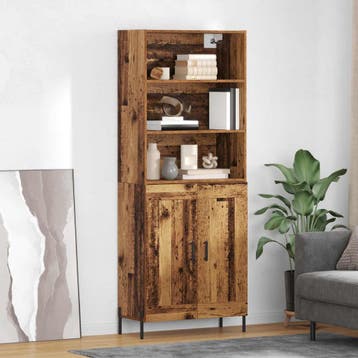 vidaXL buffetkast Oud Hout 69,5 x 32,5 x 180 cm Bewerkt hout, Minder dan 50 cm, Verzenden, Nieuw, Minder dan 100 cm