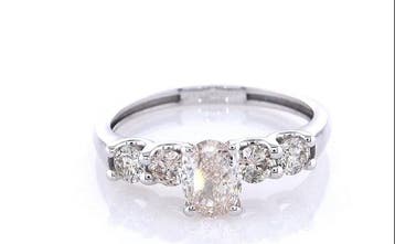 Zonder minimumprijs - Ring - 14 karaat Witgoud - 0.95ct. tw., Nieuw
