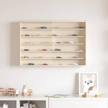 vidaXL Muurdisplaykast met plank Beige 80 x 8,5 x 54 cm, Huis en Inrichting, Woonaccessoires | Wandplanken en Boekenplanken, Verzenden