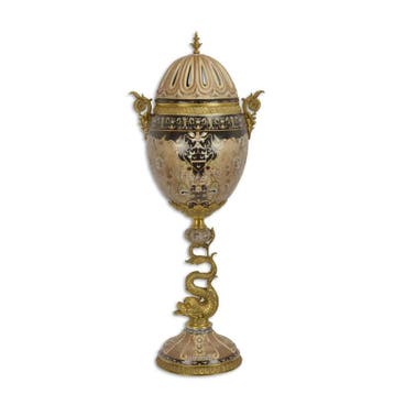 op brons gemonteerde eivormige pot en deksel (Interieur), Verzenden, Nieuw