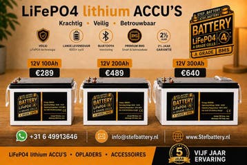 LiFePO4 lithium accu’s 12 volt van 100Ah  tot en met 300Ah, Ophalen of Verzenden, Nieuw