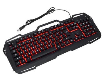 Gaming LED Toetsenbord Cold Steel - Red LED Backlight - Zwar, Ophalen of Verzenden, Qwerty, Nieuw, Gaming toetsenbord