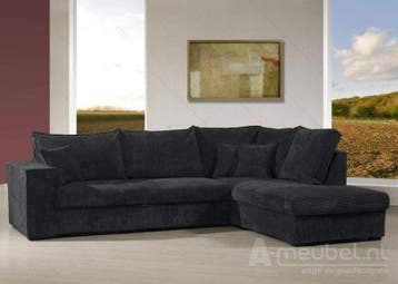 Hoekbank Afferden - loungebanken - Antraciet, Nieuw, 150 cm of meer, Stof, 250 tot 300 cm
