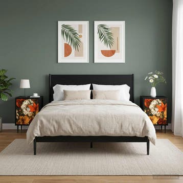 vidaXL Nachtkastje GENNEP 2 st Zwart eiken 36 x 33 x 51 cm, Minder dan 45 cm, Verzenden, Nieuw, Minder dan 55 cm
