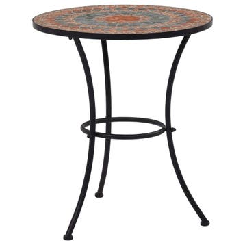 vidaXL Bistrotafel mozaïek 60 cm keramiek oranje en grijs, Verzenden, Nieuw