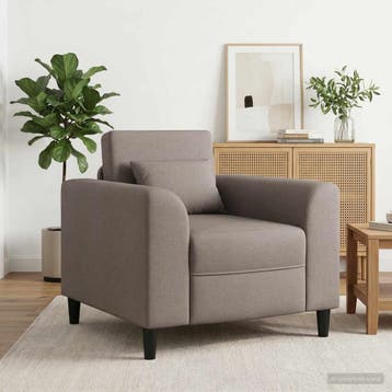 vidaXL Fauteuil Taupe Stof, Huis en Inrichting, Fauteuils, Verzenden, Nieuw
