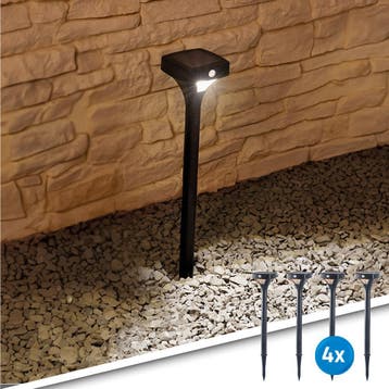 4x Solar LED priklamp Move II padverlichting, Zonne-energie, Kunststof, Minder dan 50 watt, Overige typen