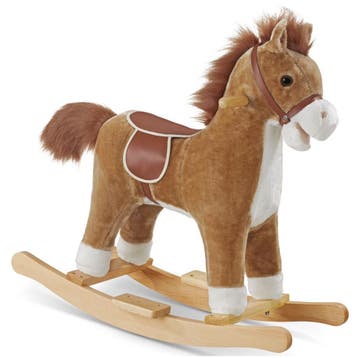 Schommelpaard met pluche, Kinderen en Baby's, Speelgoed | Houten speelgoed, Verzenden, Nieuw