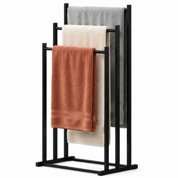 Handdoekrek - Handdoekrek Badkamer Staand - Zwart - Sivableu, Verzenden, Nieuw, Zwart, Handdoekenrek
