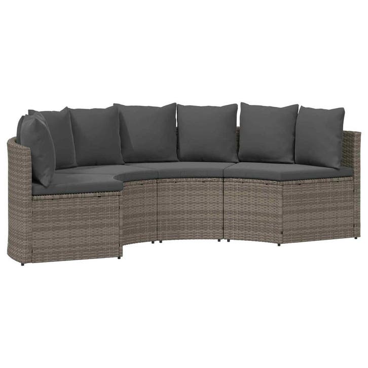 vidaXL Bankstel 2 st Grijs Massief Acacia Hout en Poly, Tuin en Terras, Tuinsets en Loungesets, Nieuw, 2 zitplaatsen, Verzenden
