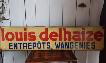 Louis Delhaize - Reclamebord - Emaille