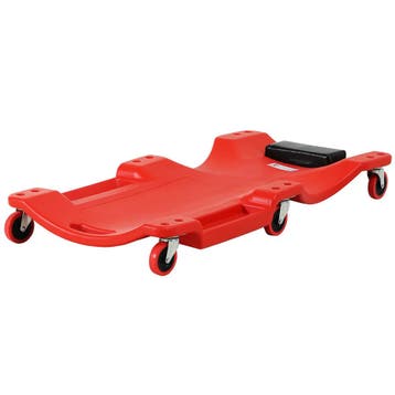TRUUSK Werkplaatsligstoel met 6 rollen - Rood - Draagvermoge, Doe-het-zelf en Verbouw, Hout en Planken, Verzenden, Nieuw