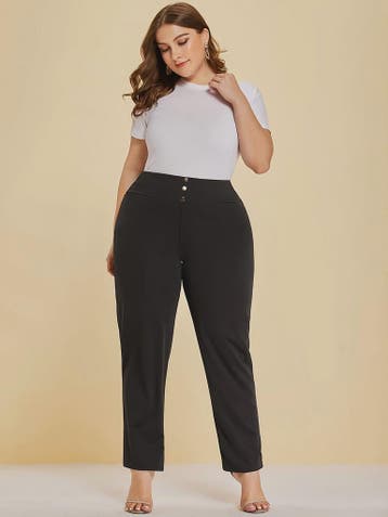 Dames Plus Size Gebreide Pantalon met Split - Comfortabel &, Kleding | Dames, Verzenden, Nieuw