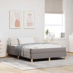 vidaXL Boxspringbed met matras Taupe 140 x 200 cm Stof, Verzenden, Nieuw, Stof