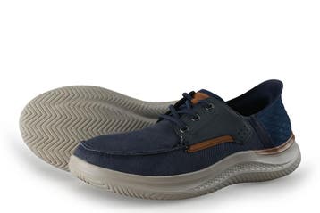Skechers Instappers in maat 43 Blauw, Kleding | Heren, Schoenen, Overige typen, Zo goed als nieuw, Skechers, Verzenden