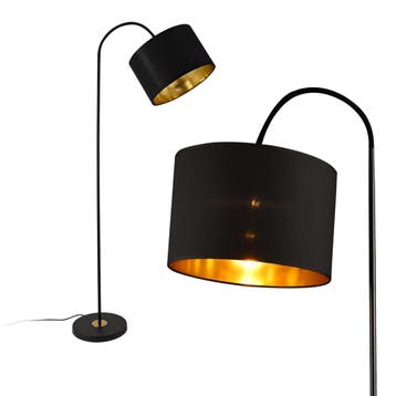 Vloerlamp staande lamp 173 cm Toledo 1xE27 zwart, Verzenden, Nieuw