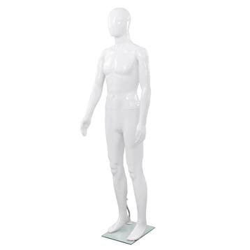 vidaXL Etalagepop mannelijk met glazen voet 175 cm glanzend, Verzenden