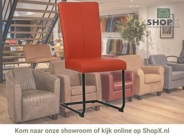 Leren eetkamerstoel Dry - Toledo Siegelstein (rood) -, Nieuw, Leer, Ophalen of Verzenden, Rood