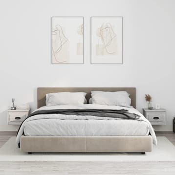 vidaXL Nachtkastjes 2 st wandgemonteerd 41,5x36x28 cm grijs, Minder dan 45 cm, Verzenden, Nieuw, Minder dan 55 cm