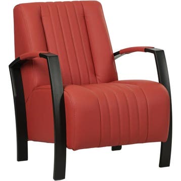 Leren fauteuil Glamour - Toledo Siegelstein (rood), Nieuw, Ophalen of Verzenden, 50 tot 75 cm, Industrieel, Modern, Retro