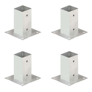 vidaXL Paalankers 4 st 71 mm gegalvaniseerd metaal, Tuin en Terras, Palen, Balken en Planken, Verzenden, Nieuw