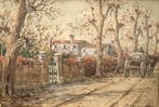 Enrico Vizzotto Alberti (1880-1976) - Scena rurale con carro