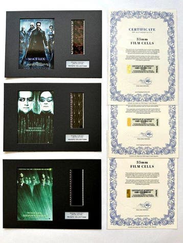 The Matrix – Rare Trilogy Set of 3 Mounted 35mm Film Cells –, Verzamelen, Nieuw